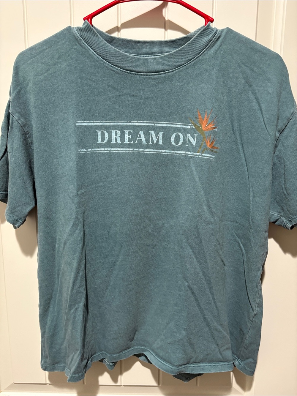 O'Neill Teal Short Sleeve 'Dream On' Graphic Tee with Orange Accent